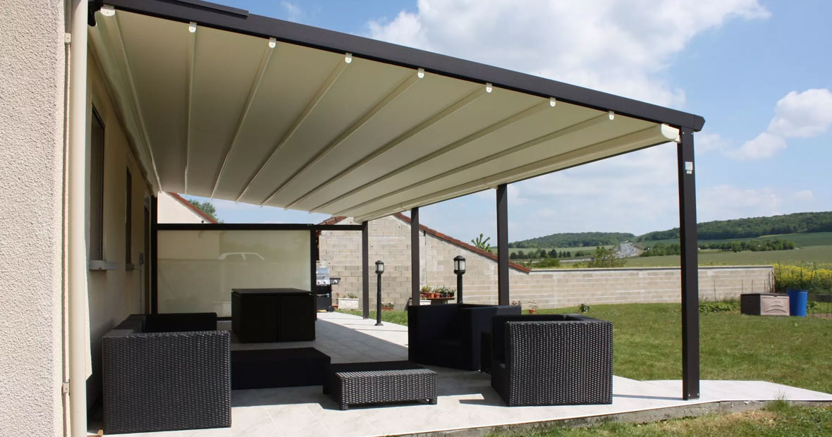pergola à toile